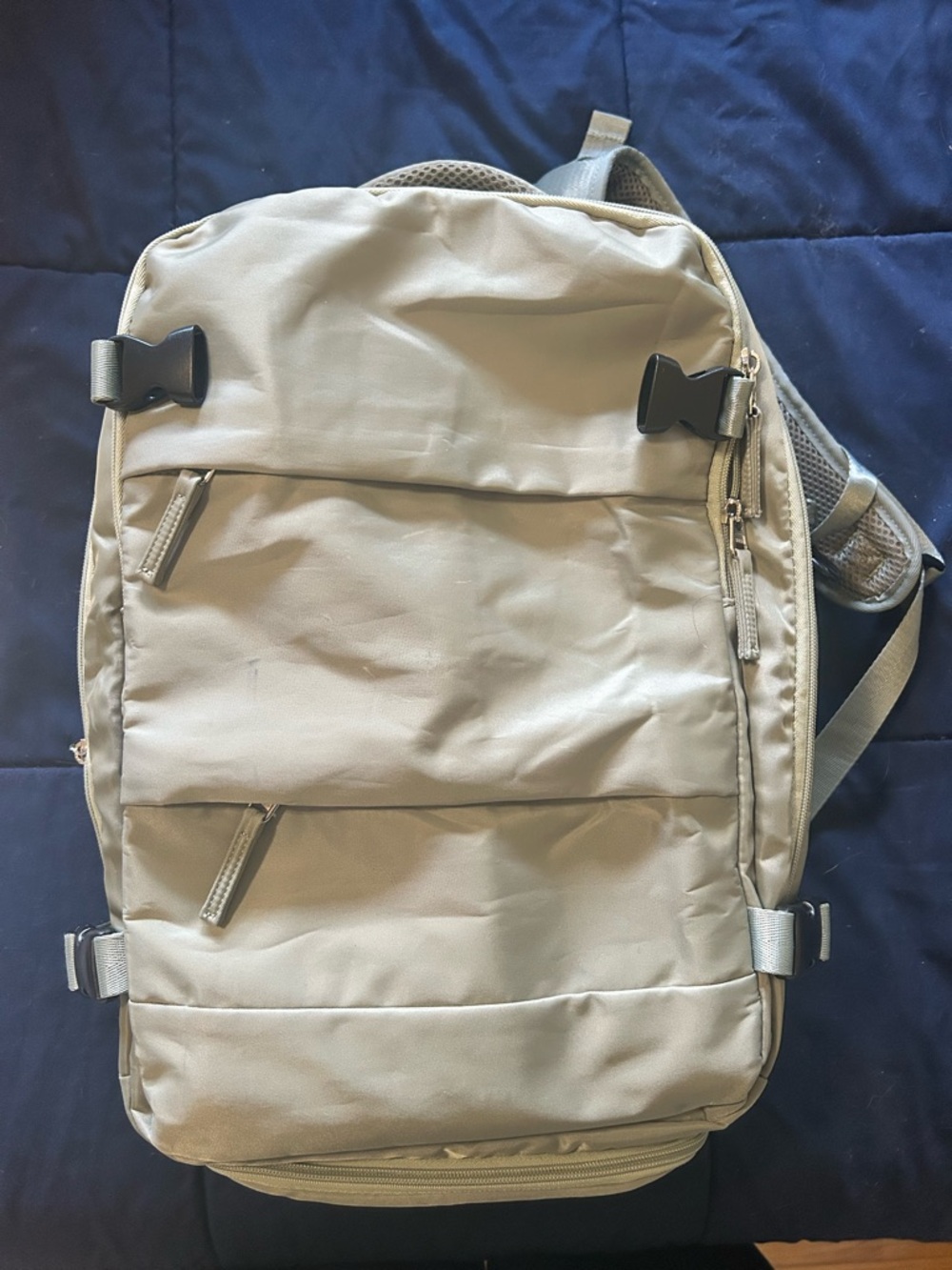 Unisex Tan/Light Olive Green Travel Backpack - Lightweight Everyday Pack